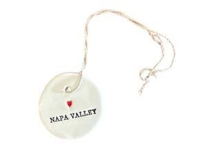 Napa Valley Ceramic Wine Bottle Tag Ornament | Set of 2